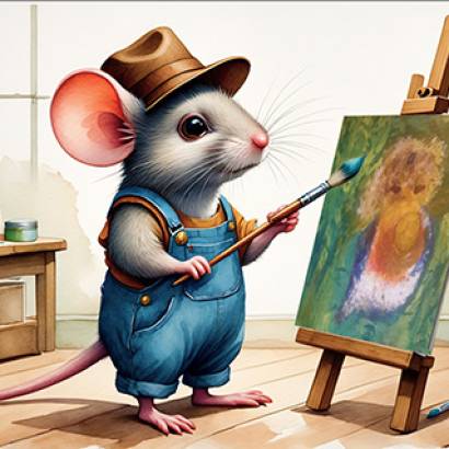 Une souris à pinceaux Une souris à pinceaux