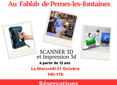 Atelier d'initiation scanner 3D et impression 3D