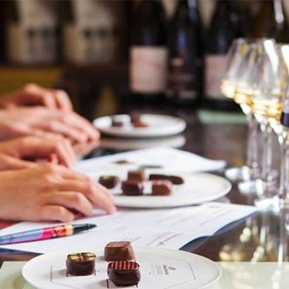 Atelier commenté Accords Vins & Chocolats  à la Chocolaterie Castelain