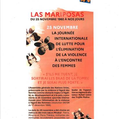 Exposition Las Mariposas du 25 novembre 1960 à nos jours