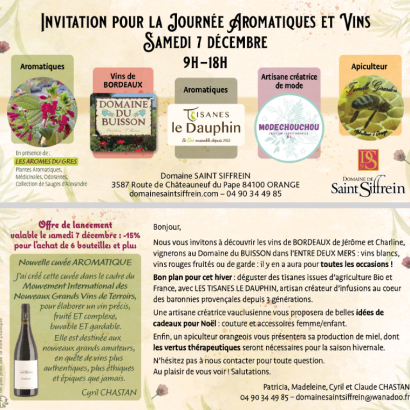 Journée Aromatiques et Vins