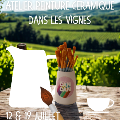 Peinture sur céramique dans les vignes au Château de Sannes