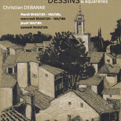 Exhibition of drawings and watercolours by Christian Debanne at the Cucuron Library.
