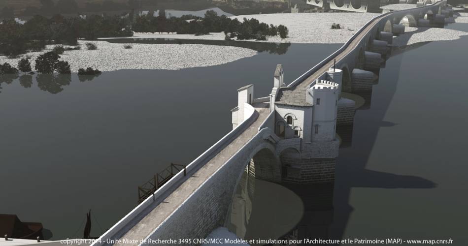 Pont d'Avignon (Saint-Bénezet)@Droits gérés UMR 3495 CNRS MCC