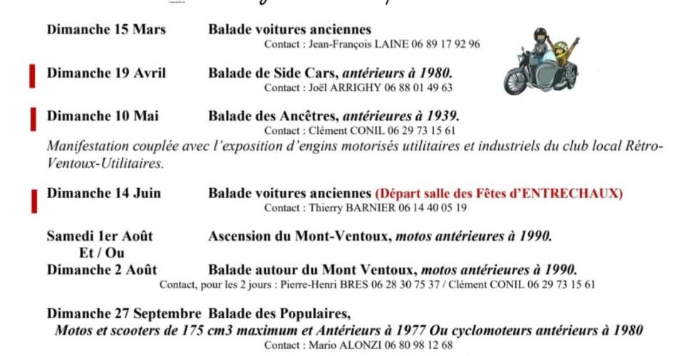 Rassemblement et balade à motos "Les Populaires"@Retro Moto Club de Malaucène
