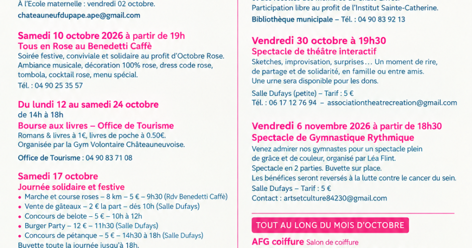 Octobre Rose à Châteauneuf du Pape@©Ville de Châteauneuf du Pape