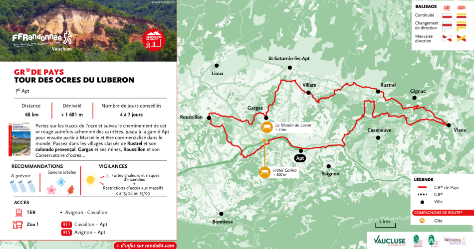 GR® de Pays: Luberon and the Vaucluse Mountains – The Ochres of Luberon@©FFRandonnée Vaucluse