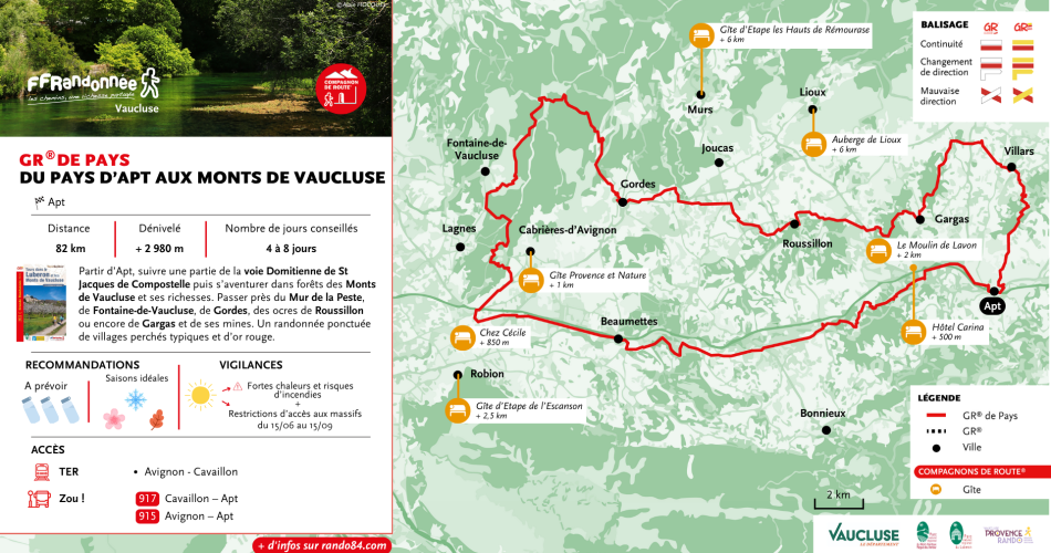GR® de Pays Luberon - Monts de Vaucluse : Van Pays d'Apt naar Monts de Vaucluse@©FFF Randonnée Vaucluse