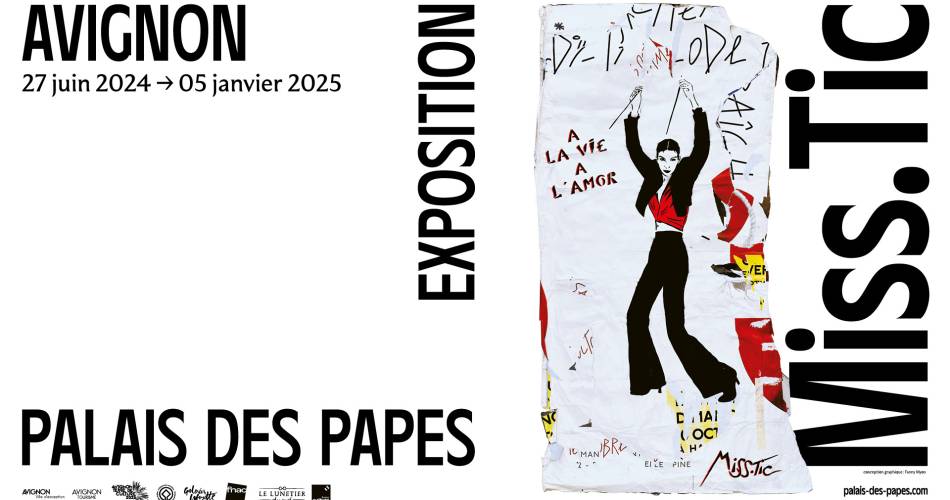 Visite guidée de l'exposition  Miss.Tic – À la vie, à l'amor - Art dans la ville, poétique de la révolte (1985-2022)@conception graphique ©Fanny Myon