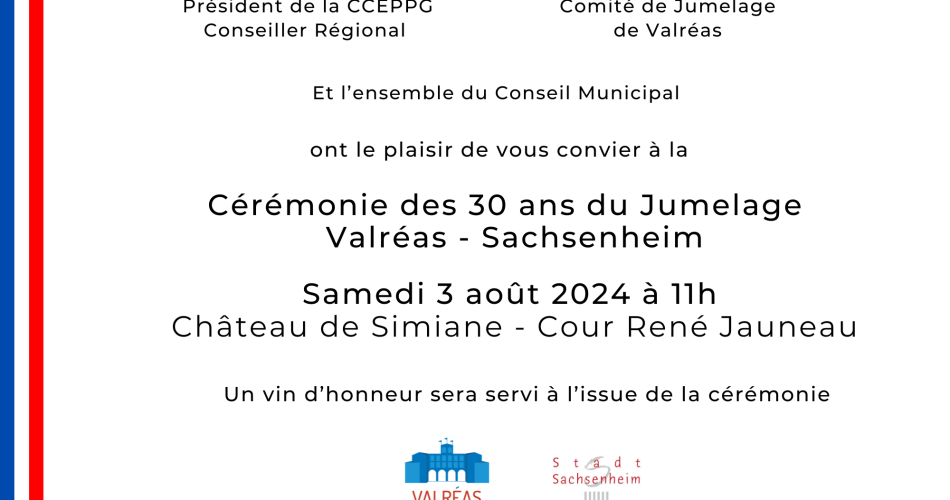 Cérémonie des 30 ans de Jumelage entre Valréas et Sachsenheim (Allemagne)@Ville de Valréas/Comité de Jumelage