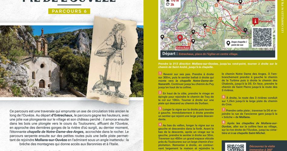 Les chapelles au fil de l'Ouvèze - Départ Entrechaux@Chemin des Chapelles en Pays Ventoux