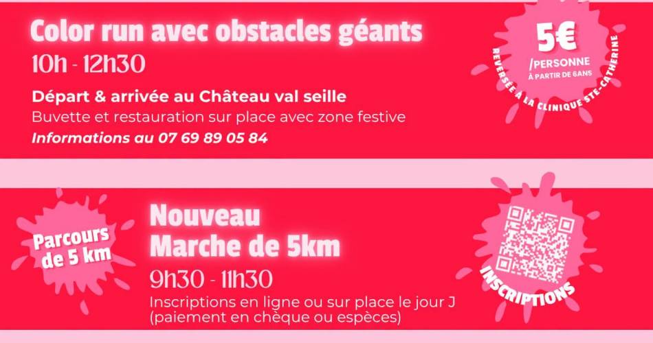 Octobre Rose : Color run au départ du Château Val Seille@© Ville de Courthézon