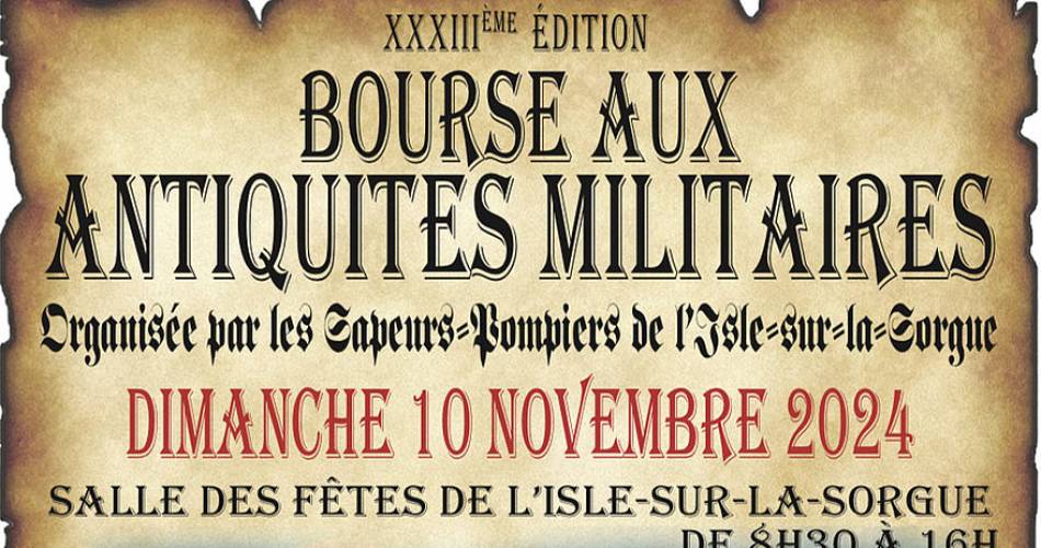 Bourse aux antiquités militaires@Mairie Isle sur Sorgue