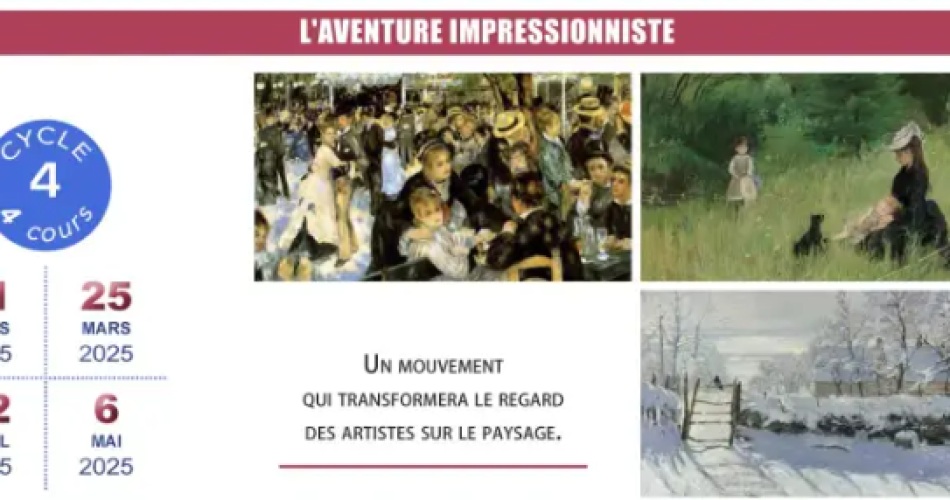 Cycle 4 d'Histoire de l'Art : l'Aventure Impressionniste@Association La Passerelle