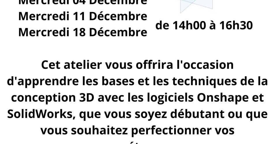 Atelier de conception 3D@Espace Maison Milon