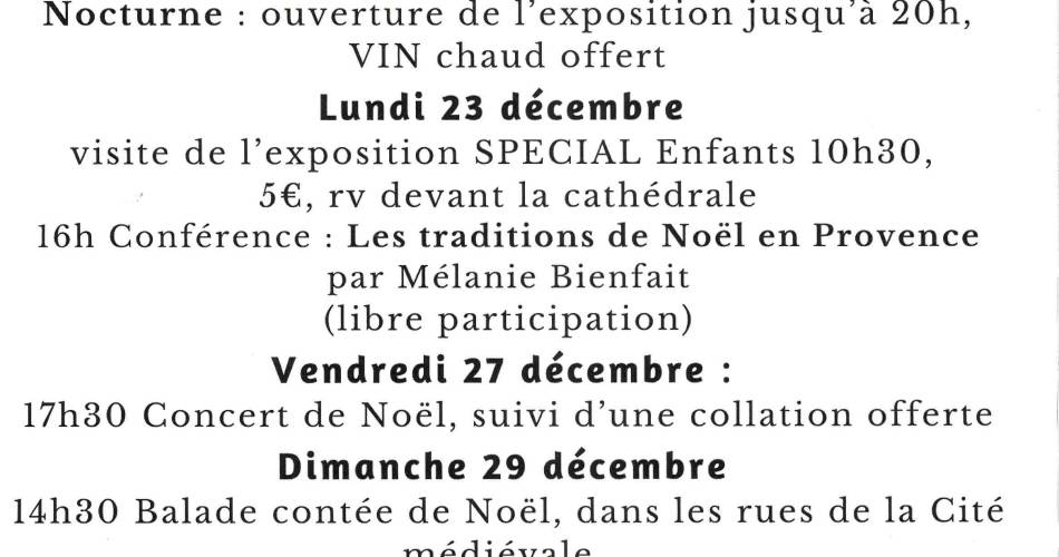 Special children's visit to the exhibition of nativity scenes and Provencal Christmas@Mélanie Bienfait