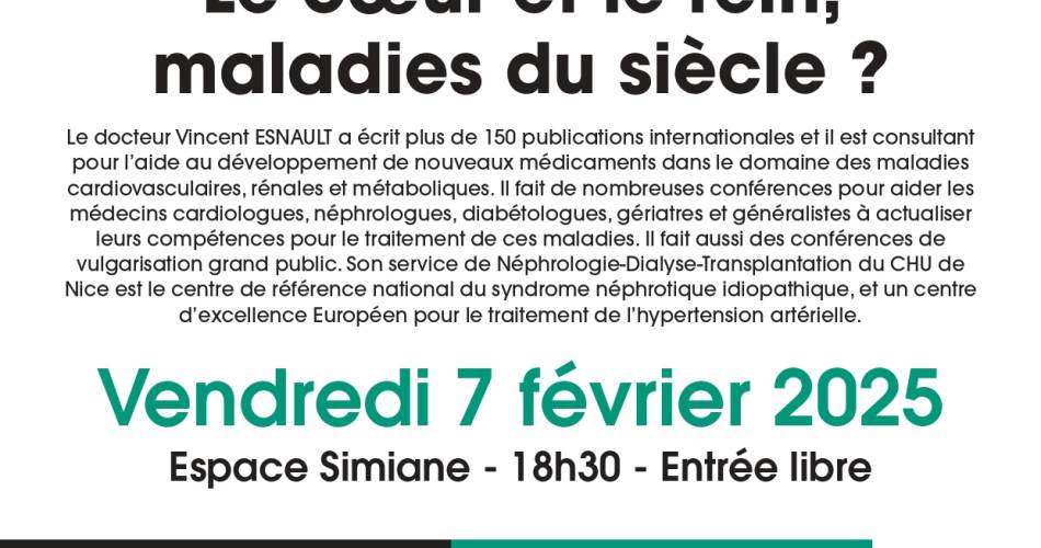 Le cœur et le rein, maladies du siècle ?  - Conférence de Vincent Esnault@Mairie de Gordes