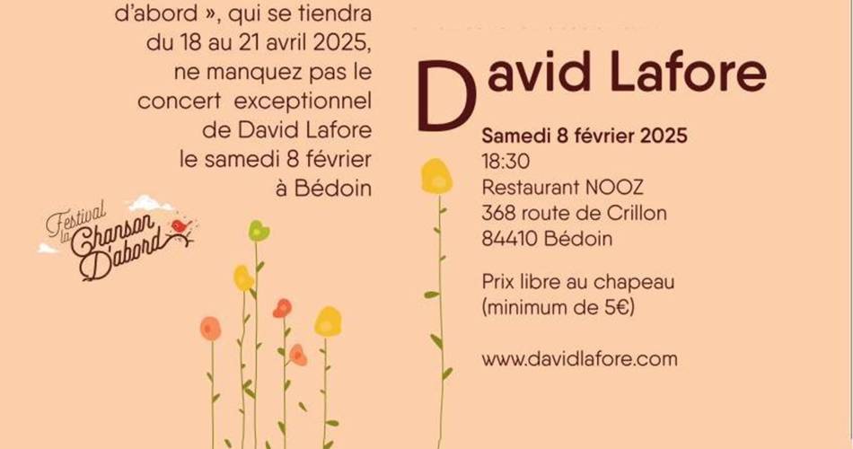 « La Chanson d’abord » : David Lafore en concert@https://www.facebook.com/lachansondabord/