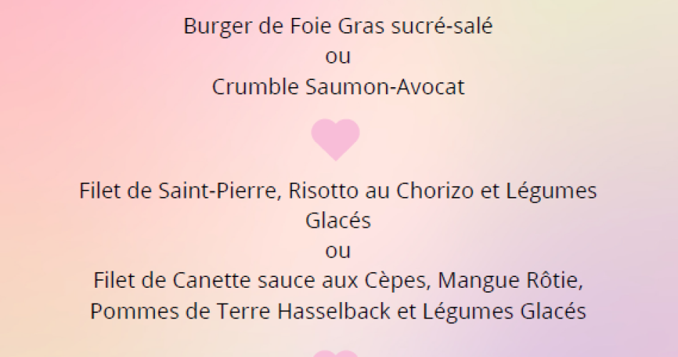 Saint Valentin au Restaurant L'Aparté@Aparte