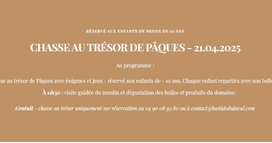 CHASSE AU TRÉSOR DE PÂQUES A LA BASTIDE DU LAVAL@CHASSE AU TRÉSOR DE PÂQUES_Cadenet