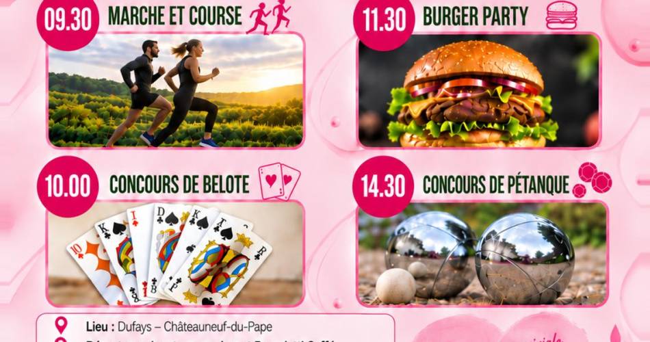 Octobre Rose : Burger party, marche rose, concours boules et belote@©Comité de jumelage