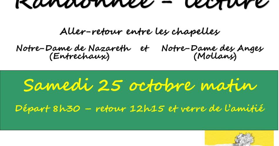 Randonnée-lecture entre les chapelles@Le chemin des chapelles en Pays Ventoux