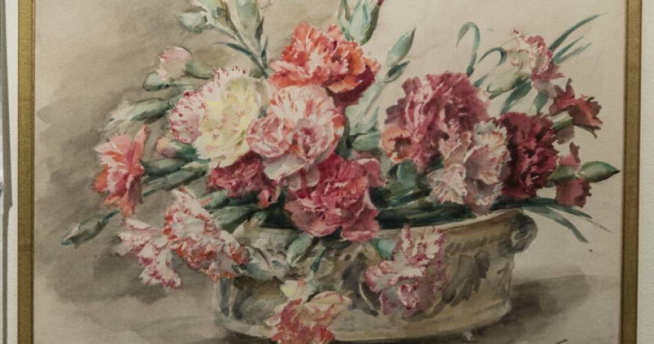 Seasonal hanging - Madeleine Lemaire. Floral compositions in watercolor@Photographie : © Fabrice Lepeltier