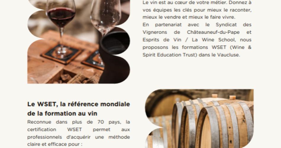 Formations du WSET 1 et 2 à Chateauneuf du Pape@© Le Nez des Papes