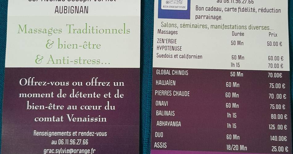 Massages Zen'ergies Attitude@Grac