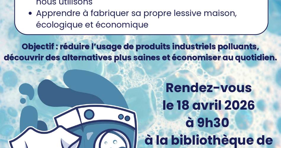 Atelier lessive : Et si on faisait autrement ?@Bibliocove