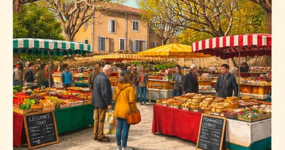 Marché hebdomadaire à Cabrières d' Aigues@Marché hebdomadaire à Cabrières d' Aigues_Cabrières-d'Aigues
