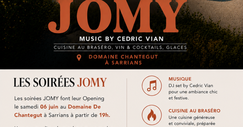 Les Soirées Jomy au Domaine de Chantegut@Les Soirées Jomy au Domaine de Chantegut_Sarrians