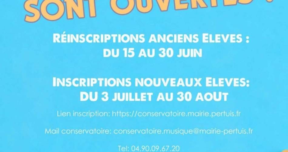 Inscriptions conservatoire@Inscriptions conservatoire_Pertuis