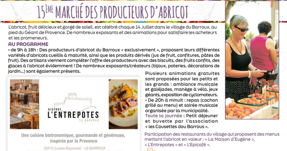 Marché des producteurs d'abricots@Ventoux saveurs