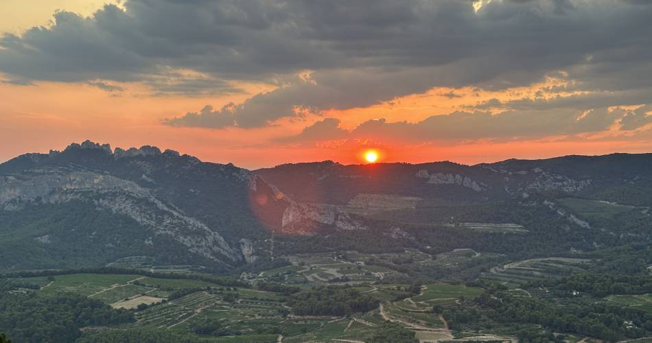 Cartonivo: Coucher de soleil aux Dentelles de Montmirail@Cartonivo