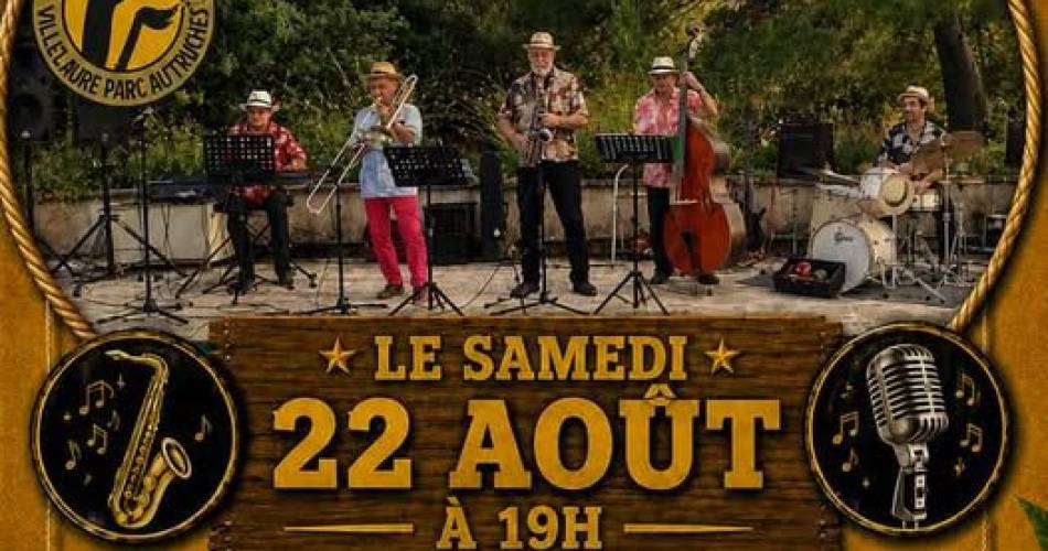 Concert Luberon Jazz Band au Parc des autruches à Villelaure.@Concert Luberon Jazz Band au Parc des autruches à Villelaure.
