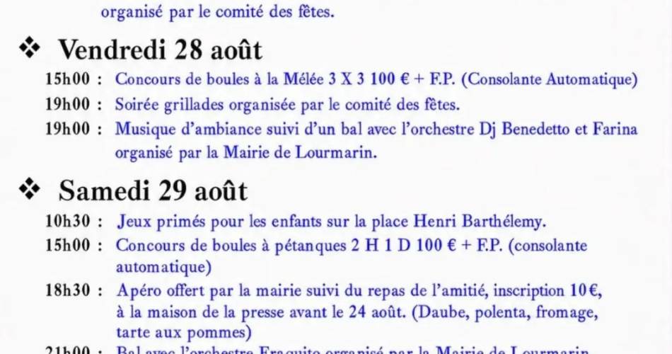 Fête votive@Mairie de Lourmarin