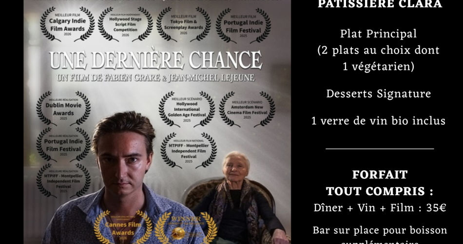 Soirée cinéma : dîner et film sous les étoiles@chatblanc