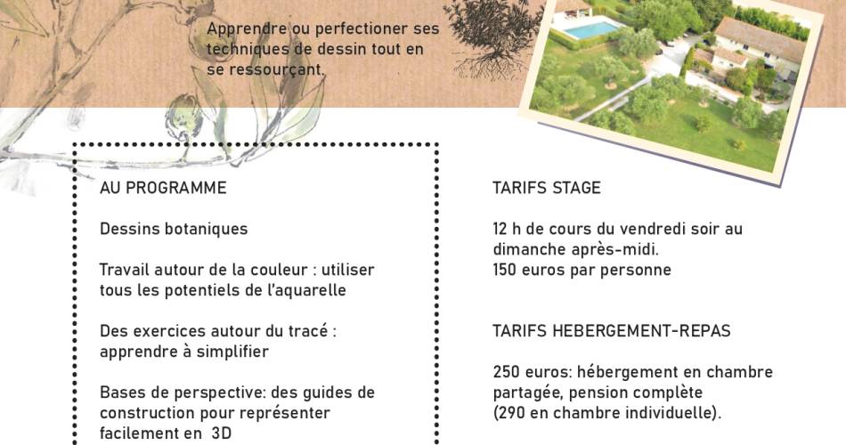 Stage d'aquarelle au coeur de la Provence au Mas de la Bimarde@Service communication Bimarde