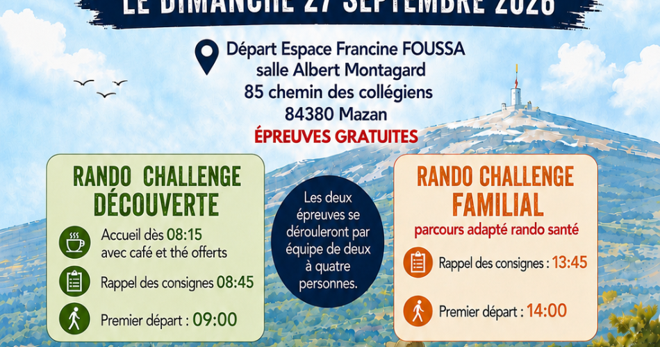 Rando challenge découverte et familial@mairie mazan