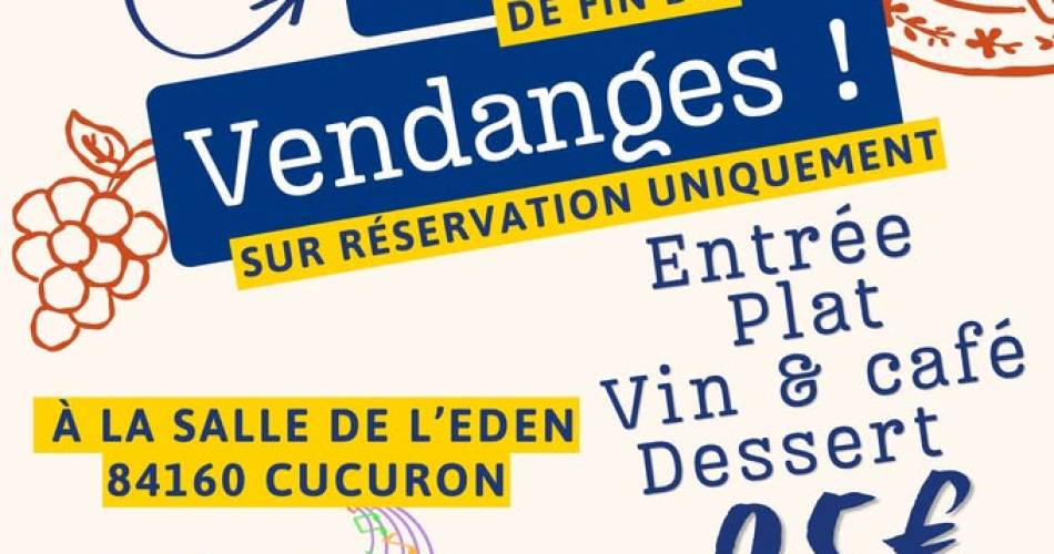 Repas fin de vendanges à Cucuron.@Repas fin de vendanges à Cucuron._Cucuron