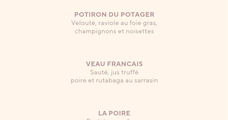 Menu Octobre Rose au Domaine de Fontenille@Domaine de Fontenille