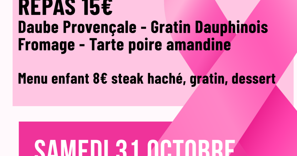 Repas au profit d'Octobre Rose@Vacqueyras en Fête
